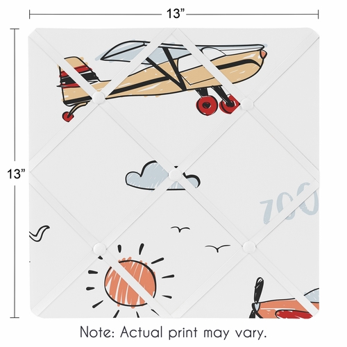 Airplane Red and Blue Collection Fabric Memo Board - alt image 2