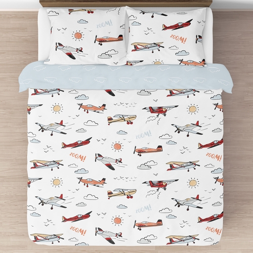 Airplane Red and Blue Collection Full/Queen Bedding - alt image 2