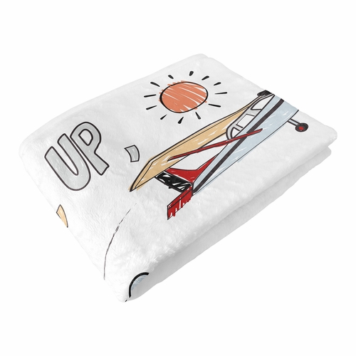 Airplane Red and Blue Collection Monthly Milestone Baby Blanket - alt image 5