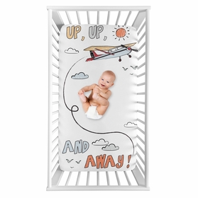 Airplane Red and Blue Collection Photo Op Crib Sheet