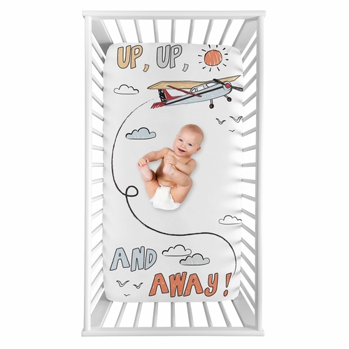Airplane Red and Blue Collection Photo Op Crib Sheet