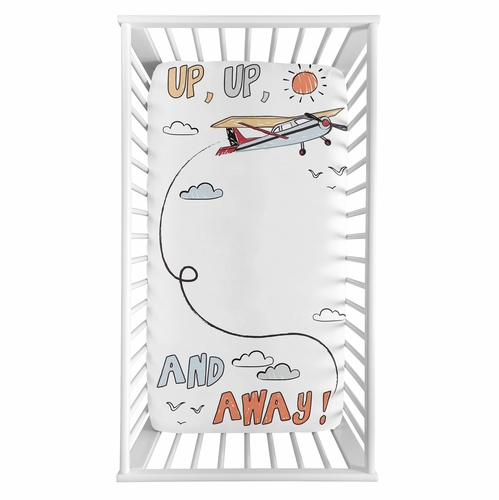 Airplane Red and Blue Collection Photo Op Crib Sheet - alt image 1