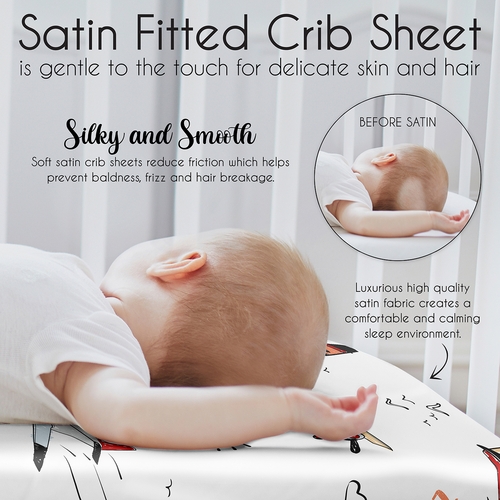 Airplane Red and Blue Collection Satin Fitted Crib Sheet - alt image 4