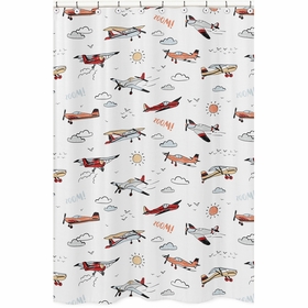 Airplane Red and Blue Collection Shower Curtain