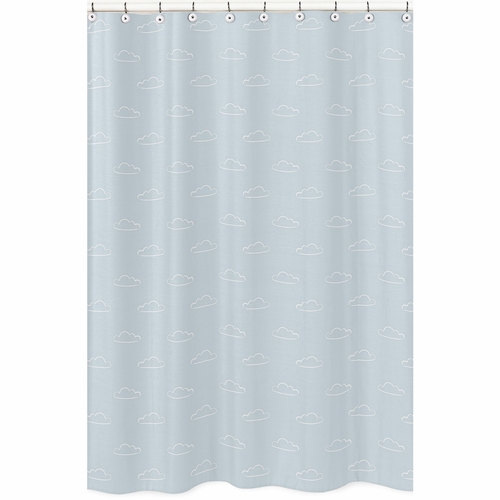 Airplane Red and Blue Collection Shower Curtain - Cloud Print