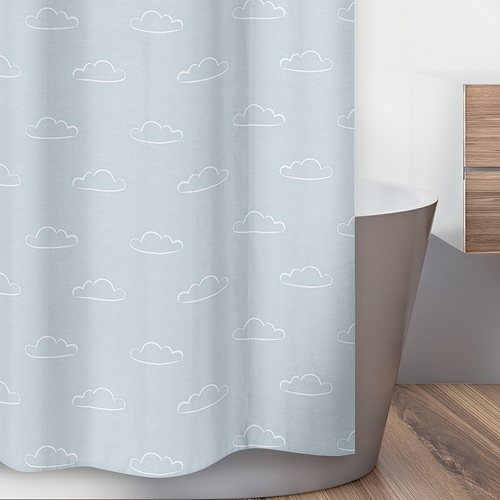 Airplane Red and Blue Collection Shower Curtain - Cloud Print - alt image 2