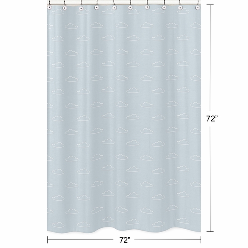 Airplane Red and Blue Collection Shower Curtain - Cloud Print - alt image 4