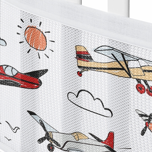 Airplane Red and Blue Collection Sweet Jojo Designs + BreathableBaby Breathable Mesh Crib Liner - alt image 4