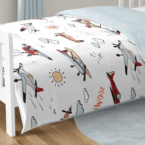 Airplane Red and Blue Collection Toddler Bedding - alt image 5