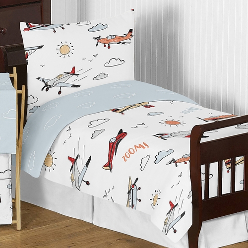 Airplane Red and Blue Collection Toddler Bedding