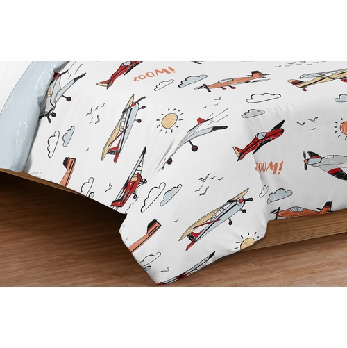 Airplane Red and Blue Collection Twin Bedding