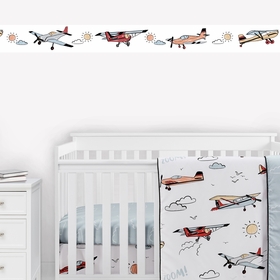 Airplane Red and Blue Collection Wallpaper Border
