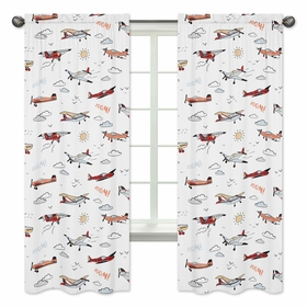 Airplane Red and Blue Collection Window Panels - Set of 2