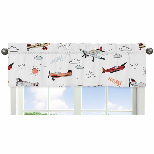 Airplane Red and Blue Collection Window Valance