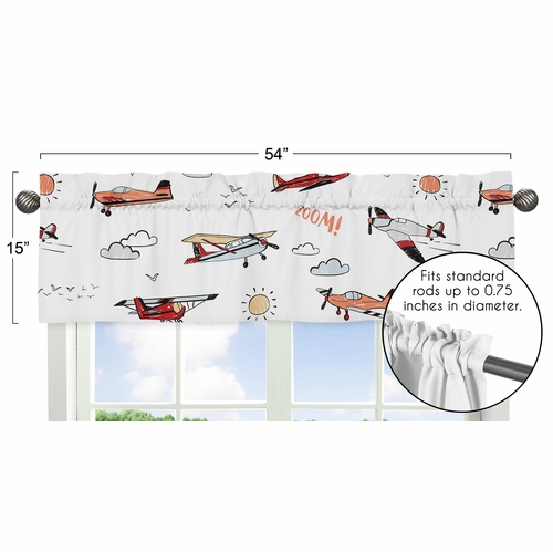 Airplane Red and Blue Collection Window Valance - alt image 4