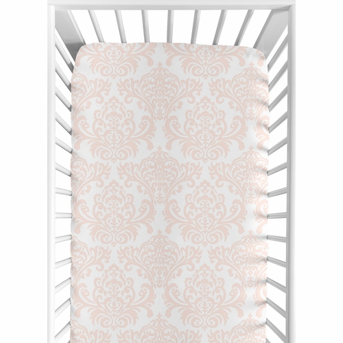 Amelia Collection Crib Sheet - Damask