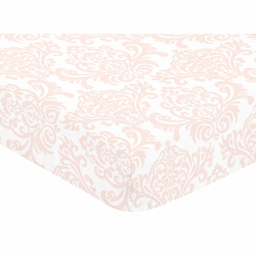 Amelia Collection Crib Sheet - Damask - alt image 2