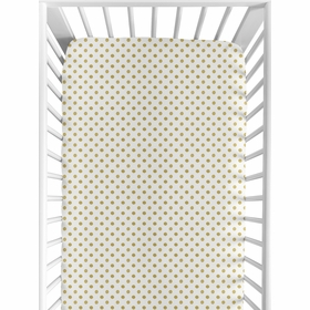 Amelia Collection Crib Sheet - Gold Polka Dot