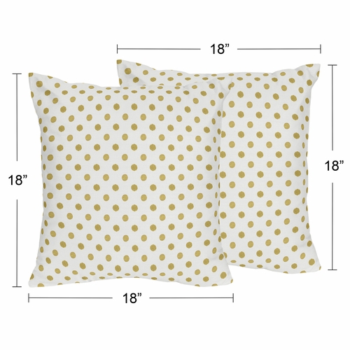 Amelia Collection Gold Polka Dot Decorative Accent Throw Pillow - alt image 3