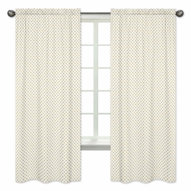 Amelia Collection Gold Polka Dot Window Panels - Set of 2