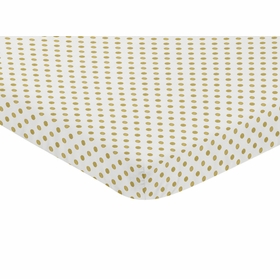 Amelia Collection Mini Crib Sheet - Gold Polka Dot
