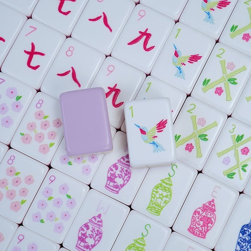 American Mahjong Tile Set (160pc) 1.25in. Layered Acrylic with Paisley Travel Bag - Lavender Purple - alt image 4