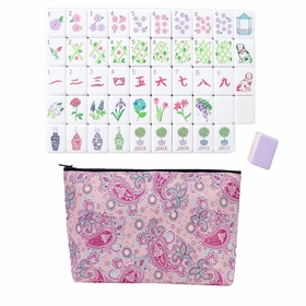 American Mahjong Tile Set (160pc) 1.25in. Layered Acrylic with Paisley Travel Bag - Lavender Purple