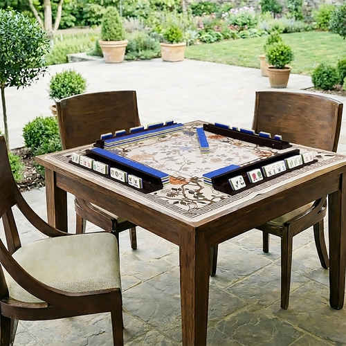 American Mahjong Tile Set (160pc) 1.25in. Layered Acrylic with Paisley Travel Bag - Luxury Blue - alt image 4