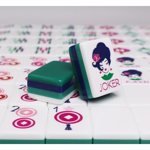 American Mahjong Tile Set (160pc) 1.25in. Layered Acrylic with Paisley Travel Bag - Luxury Dark Green - alt image 4