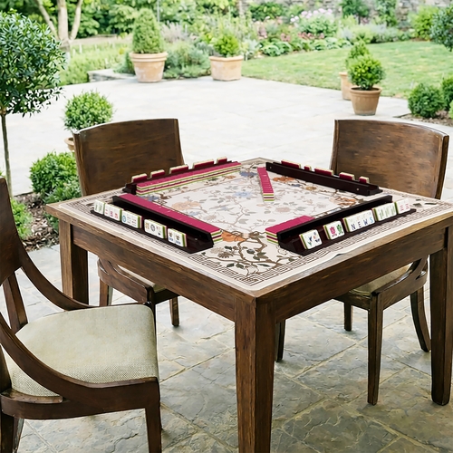 American Mahjong Tile Set (160pc) 1.25in. Layered Acrylic with Paisley Travel Bag - Luxury Pink - alt image 4