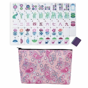 American Mahjong Tile Set (160pc) 1.25in. Layered Acrylic with Paisley Travel Bag - Luxury Purple