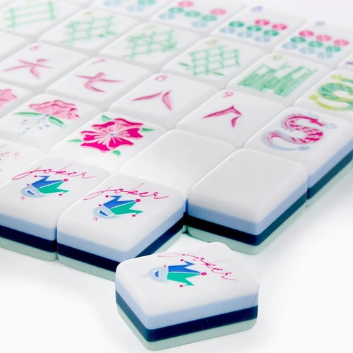 American Mahjong Tile Set (160pc) 1.25in. Layered Acrylic with Paisley Travel Bag - Mint Green - alt image 4