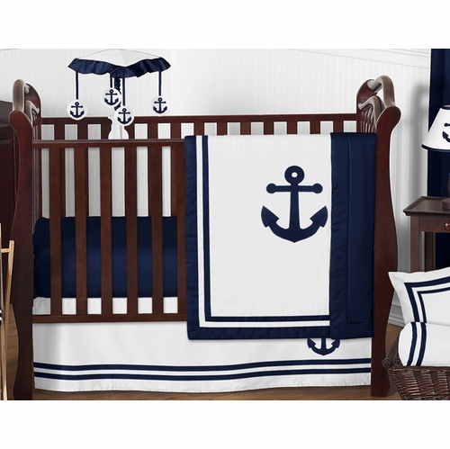 Anchors Away 11 Piece Bumperless Crib Bedding Collection