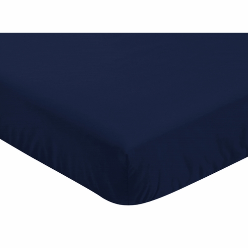 Anchors Away Collection Crib Sheet - Navy - alt image 2
