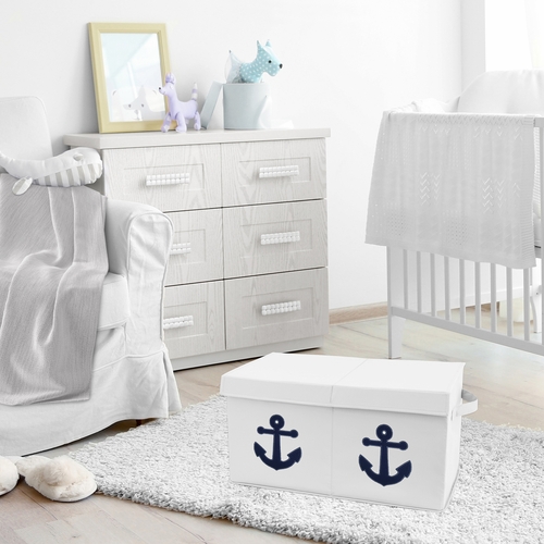 Anchors Away Collection Fabric Toy Bin Storage - alt image 1