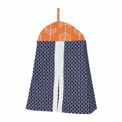 Arrow Orange and Navy 11 Piece Bumperless Crib Bedding Collection - alt image 4