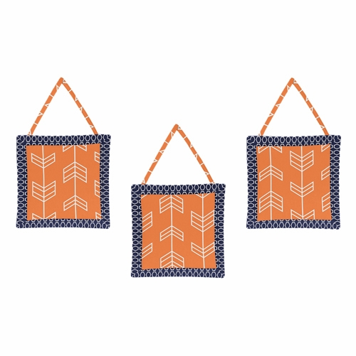 Arrow Orange and Navy 11 Piece Bumperless Crib Bedding Collection - alt image 5