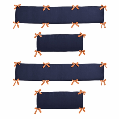 Arrow Orange and Navy Collection Crib Bumper Pad - alt image 1