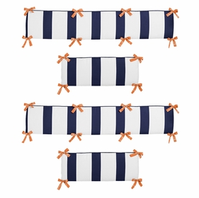 Arrow Orange and Navy Collection Crib Bumper Pad