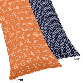 Arrow Orange and Navy Collection Full Length Body Pillow Cover