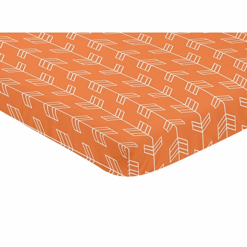 Arrow Orange and Navy Collection Mini Crib Sheet - Arrow Print