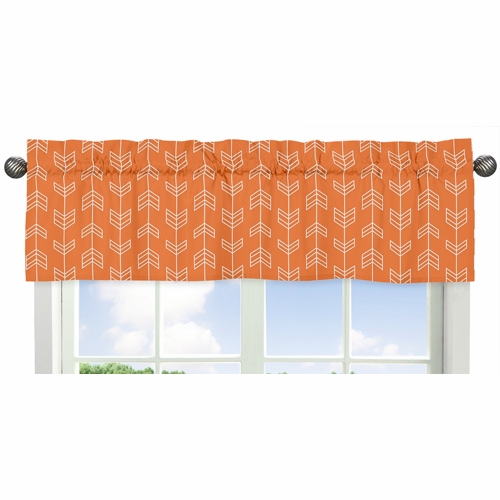 Arrow Orange and Navy Collection Window Valance