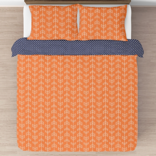 Arrow Orange and Navy Full/Queen Bedding Collection - alt image 1