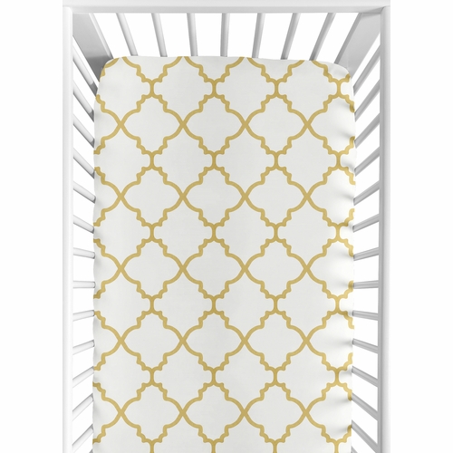 Ava Collection Crib Sheet - Trellis Print