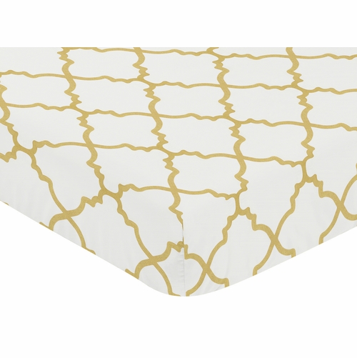 Ava Collection Crib Sheet - Trellis Print - alt image 2