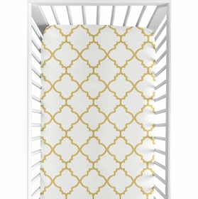 Ava Collection Crib Sheet - Trellis Print