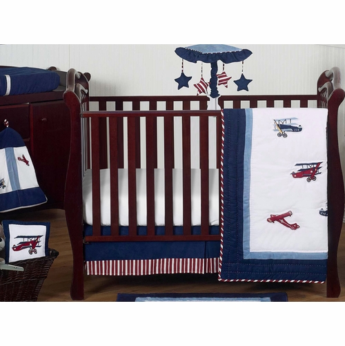 Aviator 11 Piece Bumperless Crib Bedding Collection