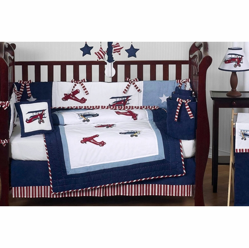 Aviator 9 Piece  Crib Bedding Collection - alt image 1