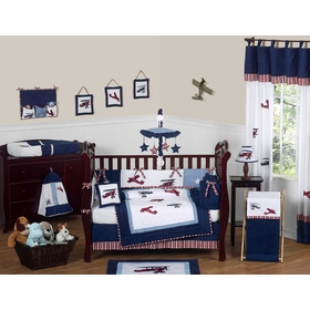 Aviator 9 Piece  Crib Bedding Collection