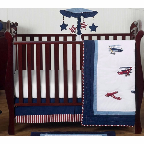 Aviator Collection 4 Piece Crib Bedding